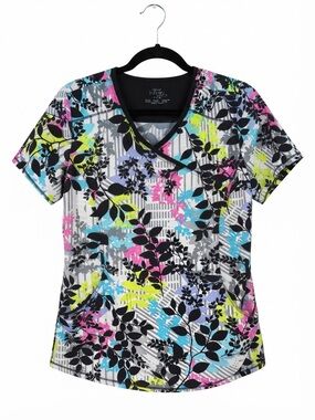 Cherokee Infinity Women's Floral Print Scrub Top Size Medium. CK608
